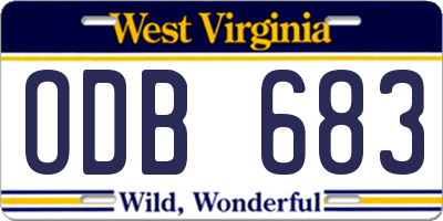 WV license plate ODB683