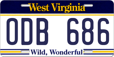 WV license plate ODB686