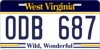 WV license plate ODB687