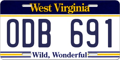 WV license plate ODB691