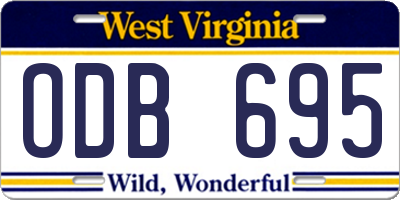 WV license plate ODB695