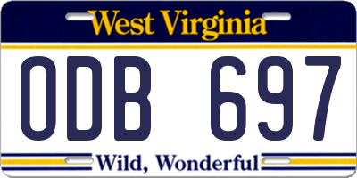 WV license plate ODB697