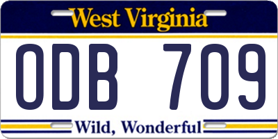 WV license plate ODB709