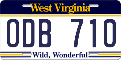 WV license plate ODB710
