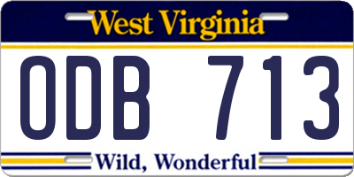WV license plate ODB713
