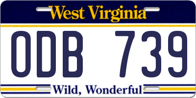 WV license plate ODB739