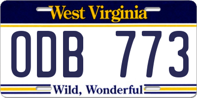 WV license plate ODB773