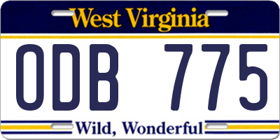 WV license plate ODB775