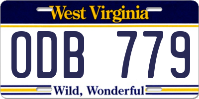 WV license plate ODB779