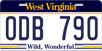 WV license plate ODB790