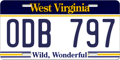 WV license plate ODB797