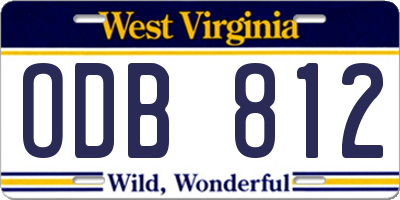 WV license plate ODB812
