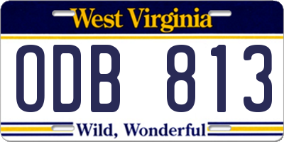 WV license plate ODB813