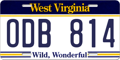 WV license plate ODB814