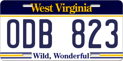 WV license plate ODB823