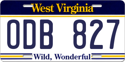 WV license plate ODB827
