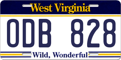 WV license plate ODB828