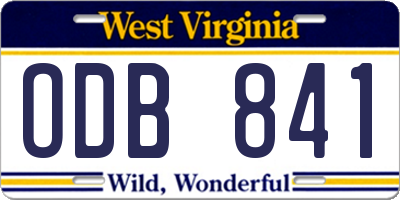 WV license plate ODB841