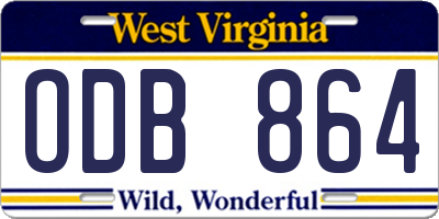 WV license plate ODB864
