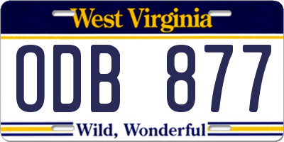 WV license plate ODB877