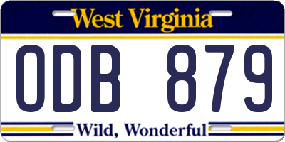 WV license plate ODB879