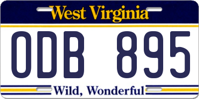 WV license plate ODB895