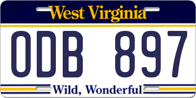 WV license plate ODB897