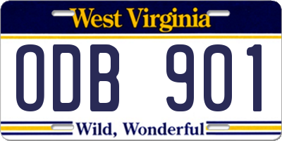 WV license plate ODB901