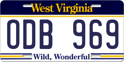WV license plate ODB969