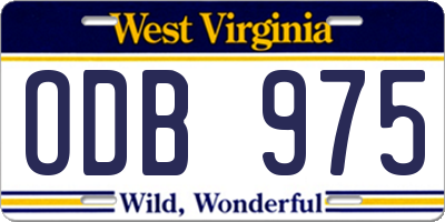 WV license plate ODB975