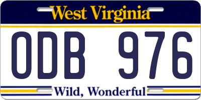 WV license plate ODB976