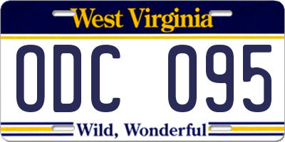WV license plate ODC095