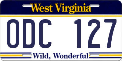 WV license plate ODC127