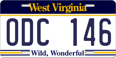 WV license plate ODC146