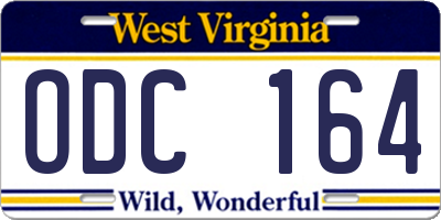 WV license plate ODC164