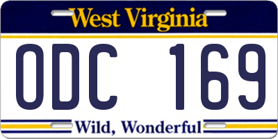 WV license plate ODC169
