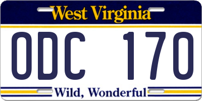 WV license plate ODC170