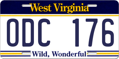 WV license plate ODC176