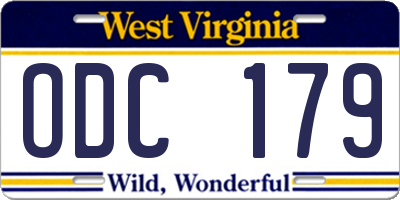WV license plate ODC179