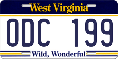 WV license plate ODC199
