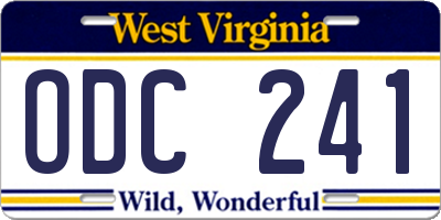 WV license plate ODC241