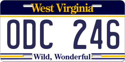 WV license plate ODC246