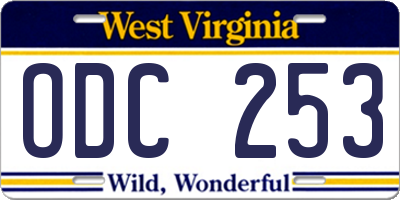 WV license plate ODC253