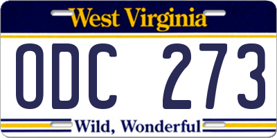 WV license plate ODC273