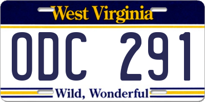 WV license plate ODC291