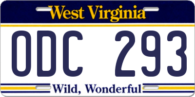 WV license plate ODC293