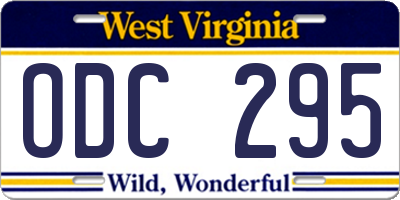 WV license plate ODC295