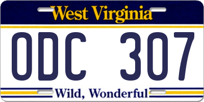 WV license plate ODC307