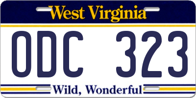 WV license plate ODC323