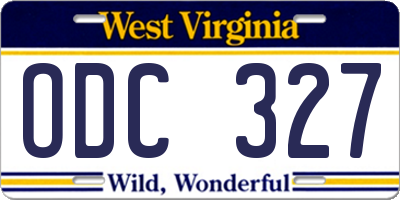 WV license plate ODC327